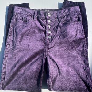 7 for all mankind purple velour feel pants size 29. Button fly EUC